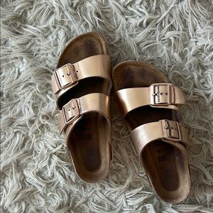 Rose Gold Birkenstocks Double Strap Sandals size 39
